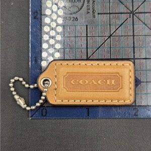 Coach Tan Leather Bag Tag